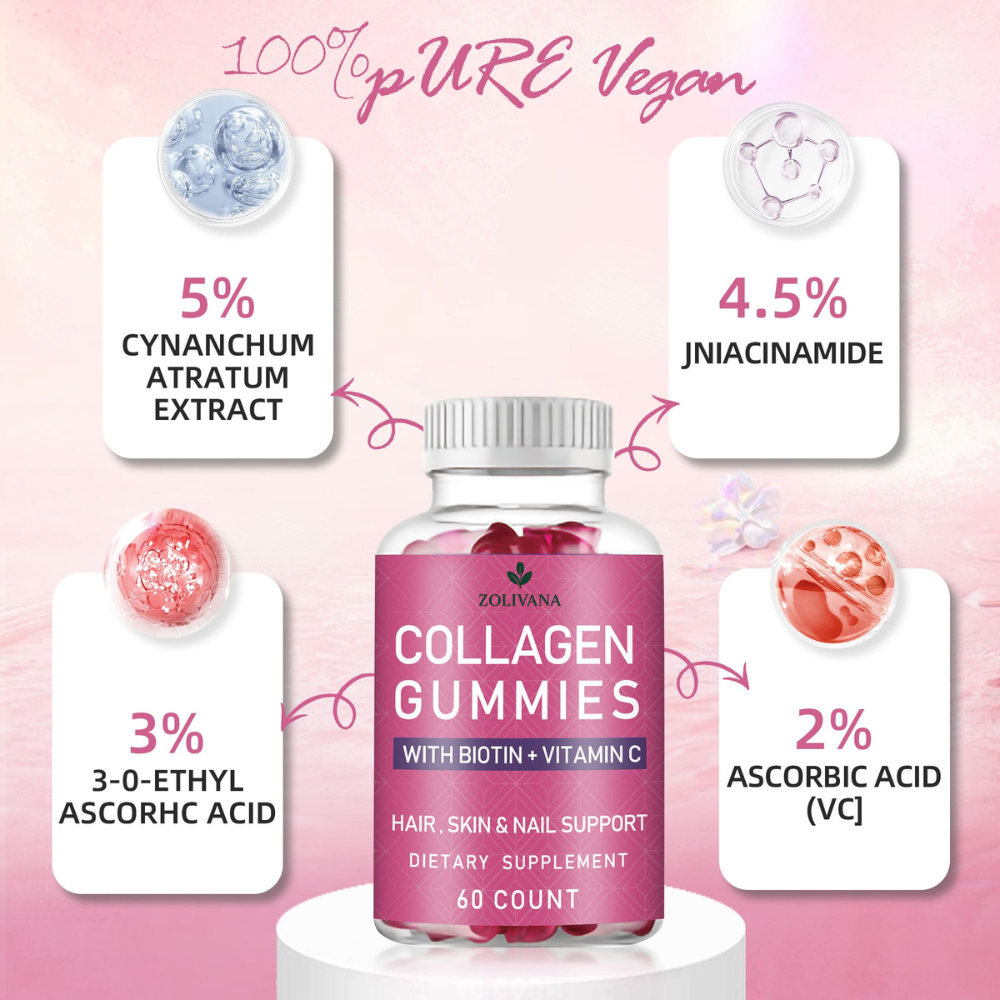 ✨ Collagen Gummies – Radiant & Firm Skin | With Biotin + Vitamin C