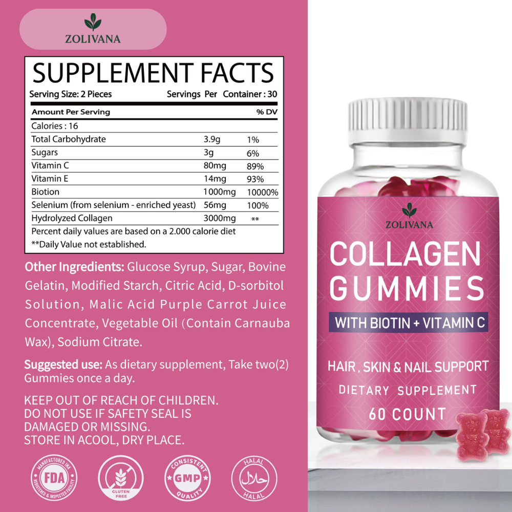 ✨ Collagen Gummies – Radiant & Firm Skin | With Biotin + Vitamin C